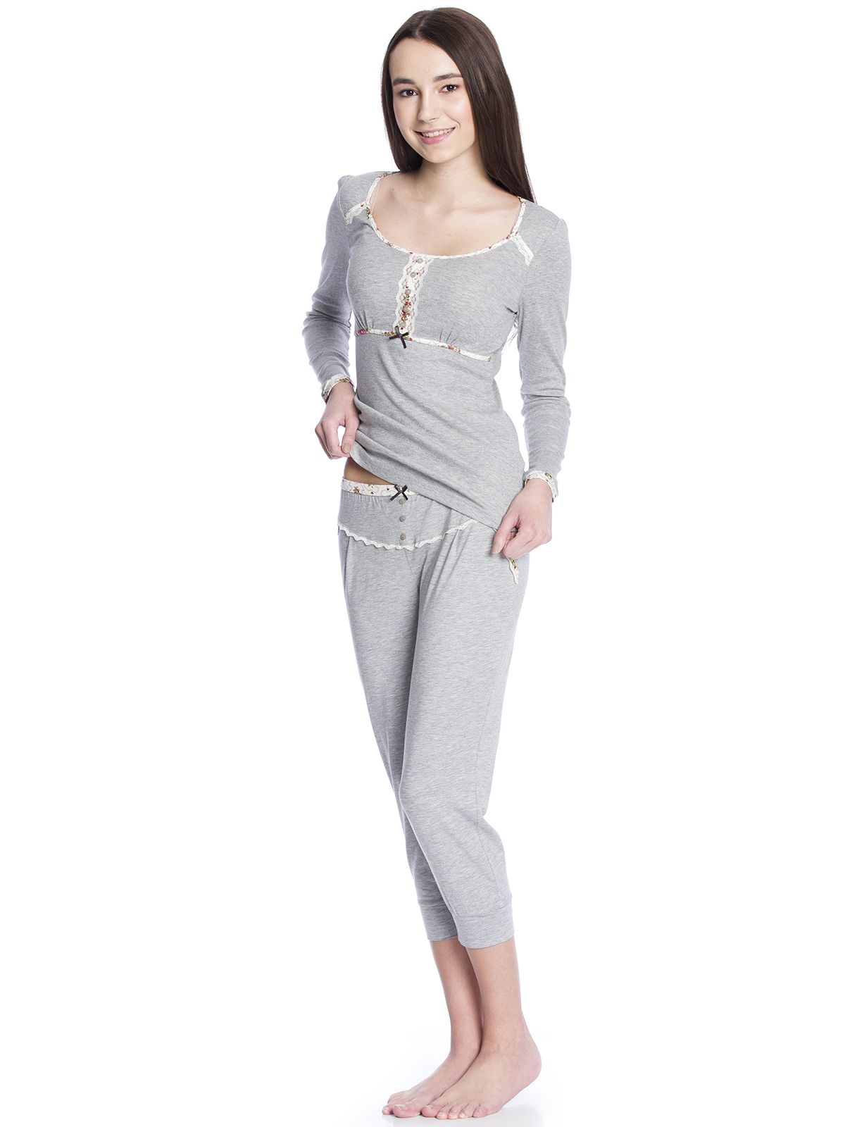 Vive Maria Cottage Flower Pyjama grey