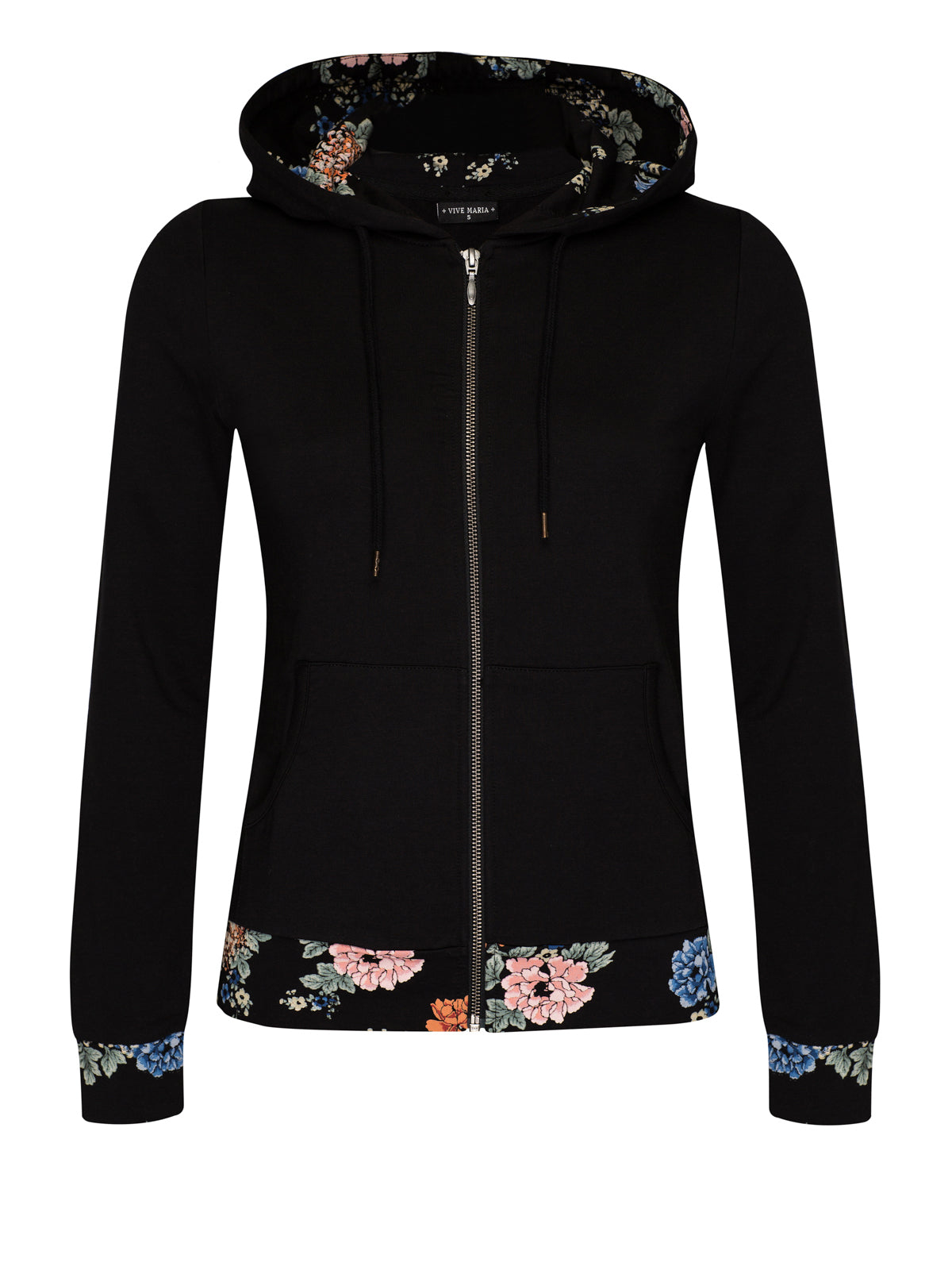 VIVE MARIA Dark Floral Hooded Jacket