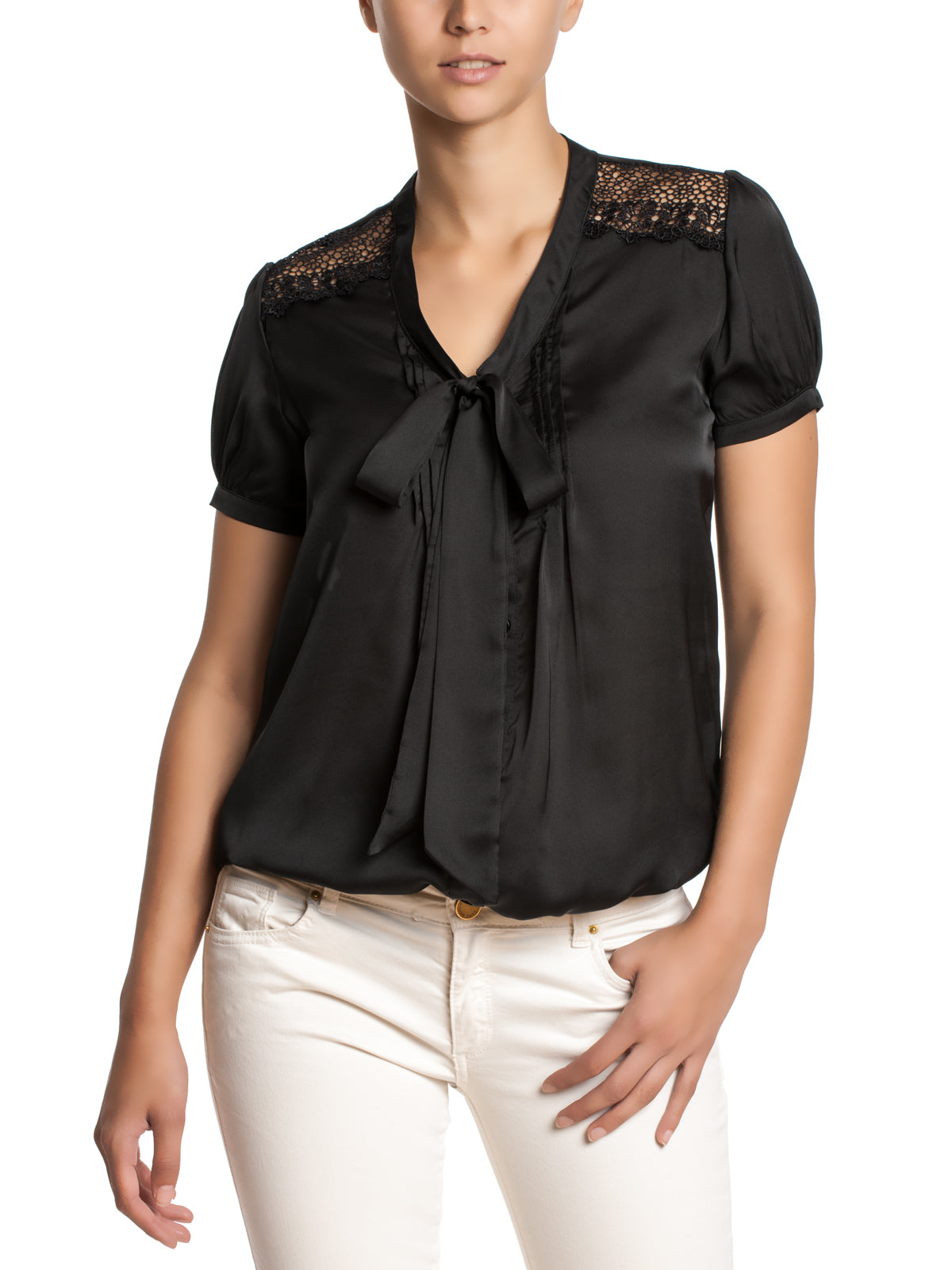 VIVE MARIA Black Satin Blouse