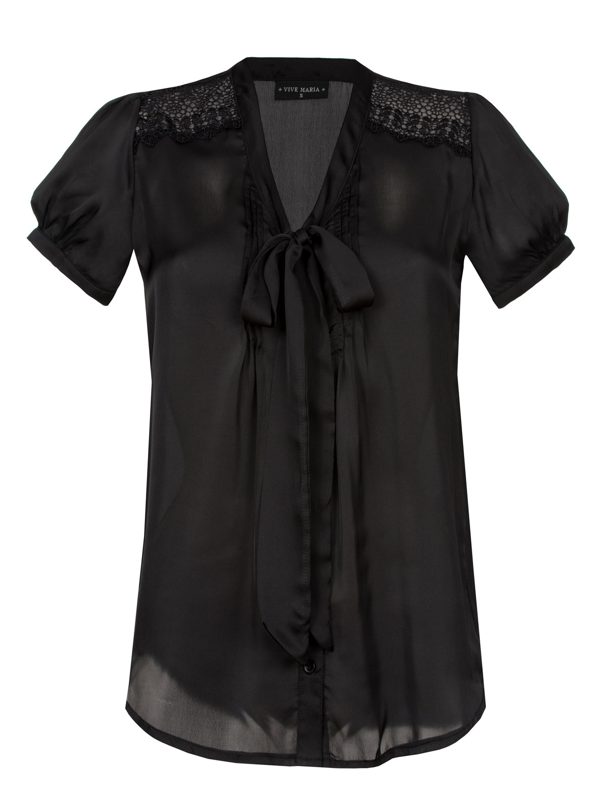 VIVE MARIA Black Satin Blouse