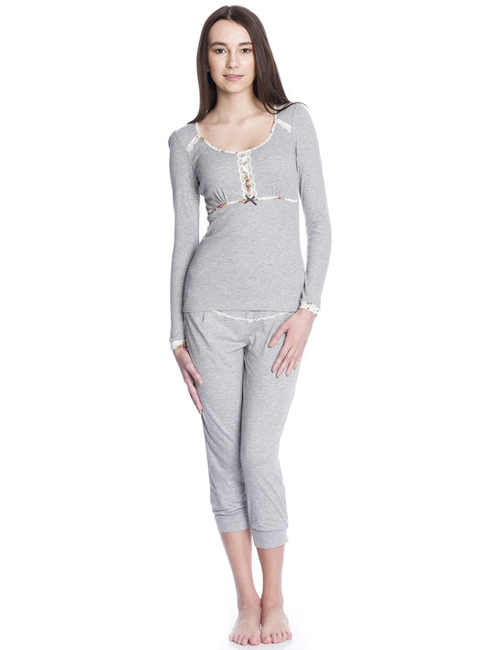 Vive Maria Cottage Flower Pyjama grey