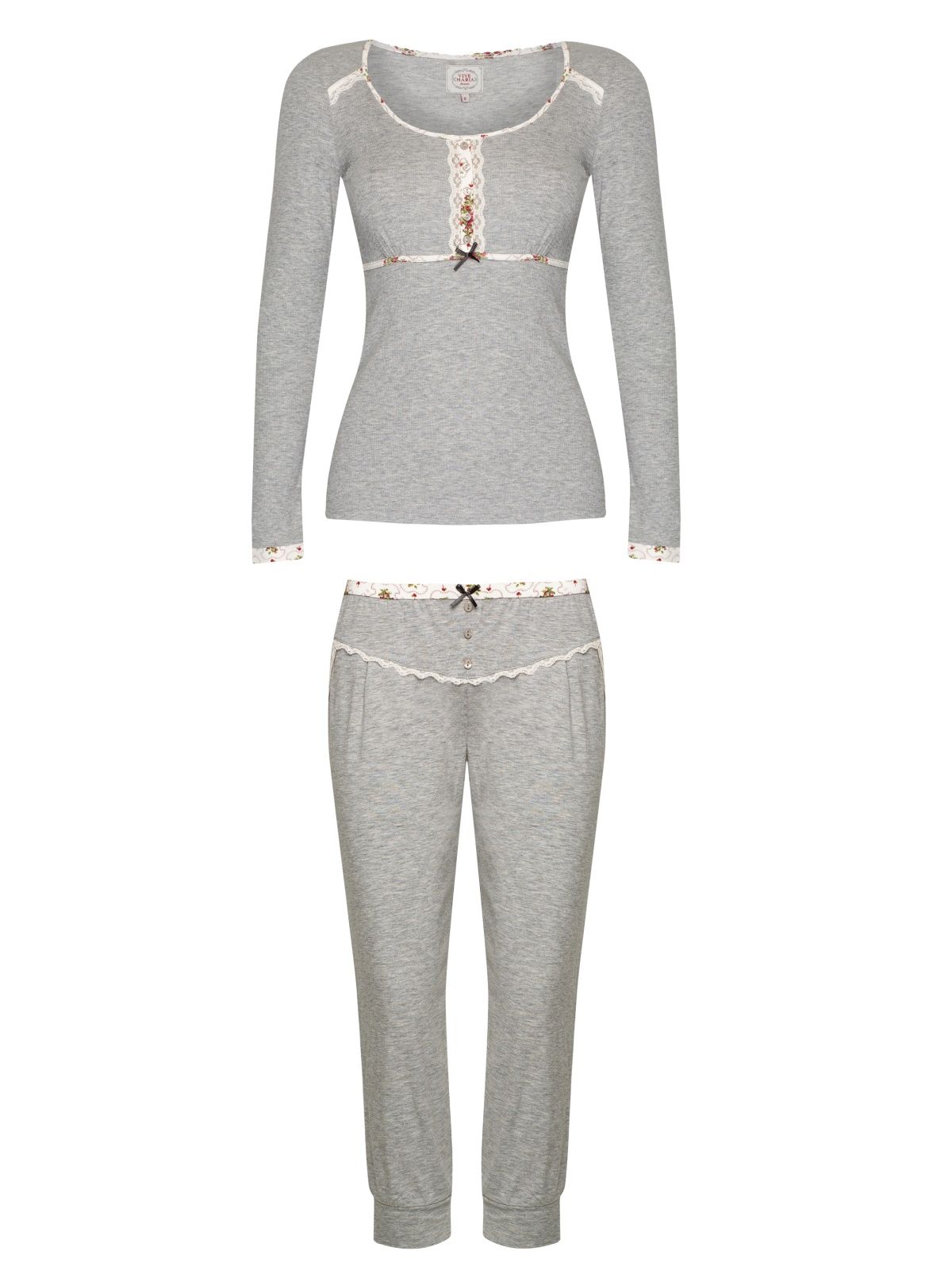 Vive Maria Cottage Flower Pyjama grey