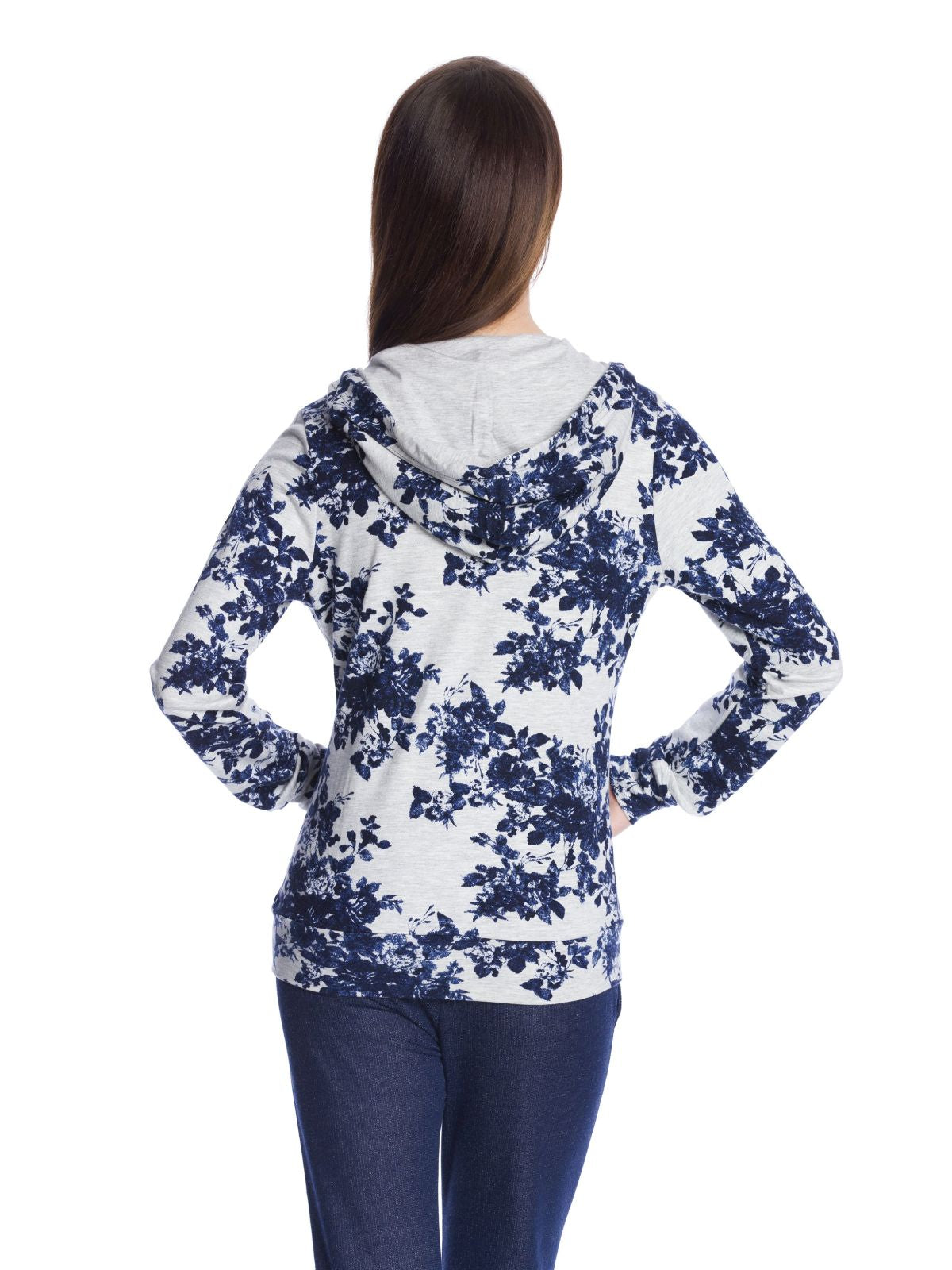 VIVE MARIA Faded Blue Roses Hooded Jacket