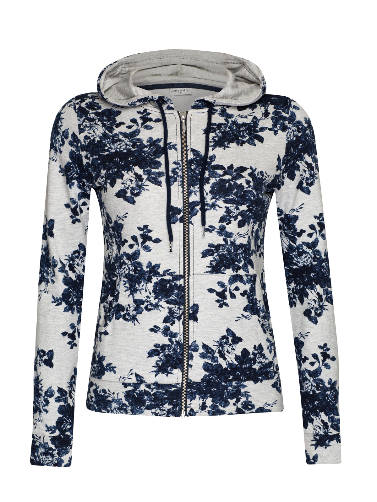 VIVE MARIA Faded Blue Roses Hooded Jacket