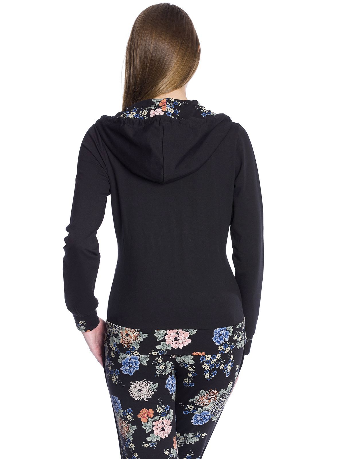 VIVE MARIA Dark Floral Hooded Jacket