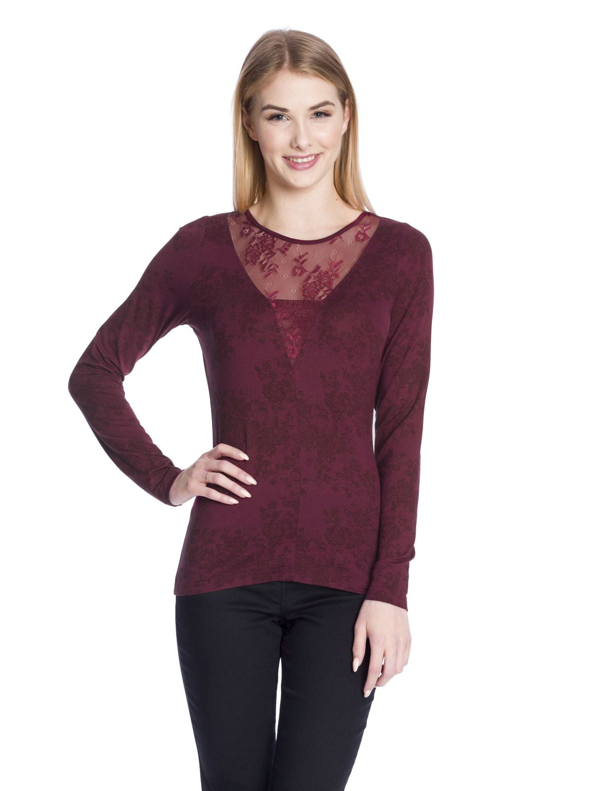 VIVE MARIA Red Roses Lace Longsleeve