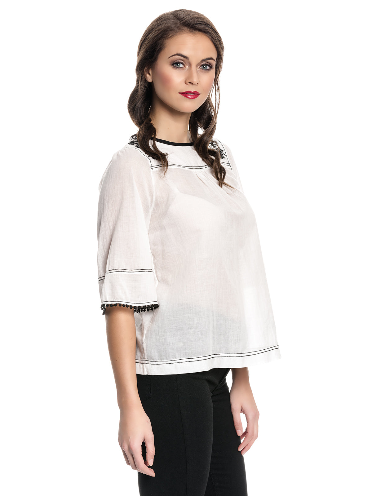 VIVE MARIA Folk Capri Blouse